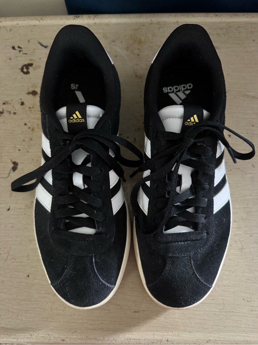 adidas Black and White Men’s Suede Sneakers